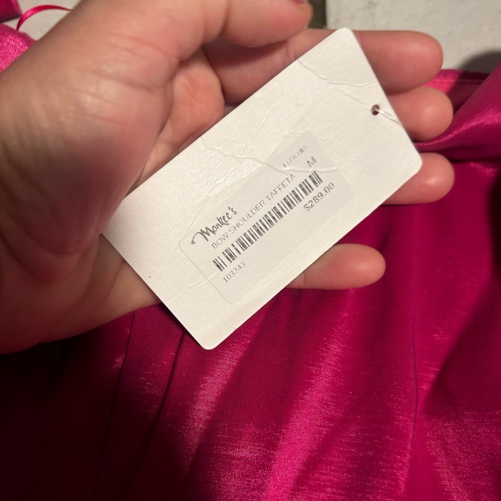 NWT BOW SHOULDER TAFFETA DRESS - Picture 3 of 4